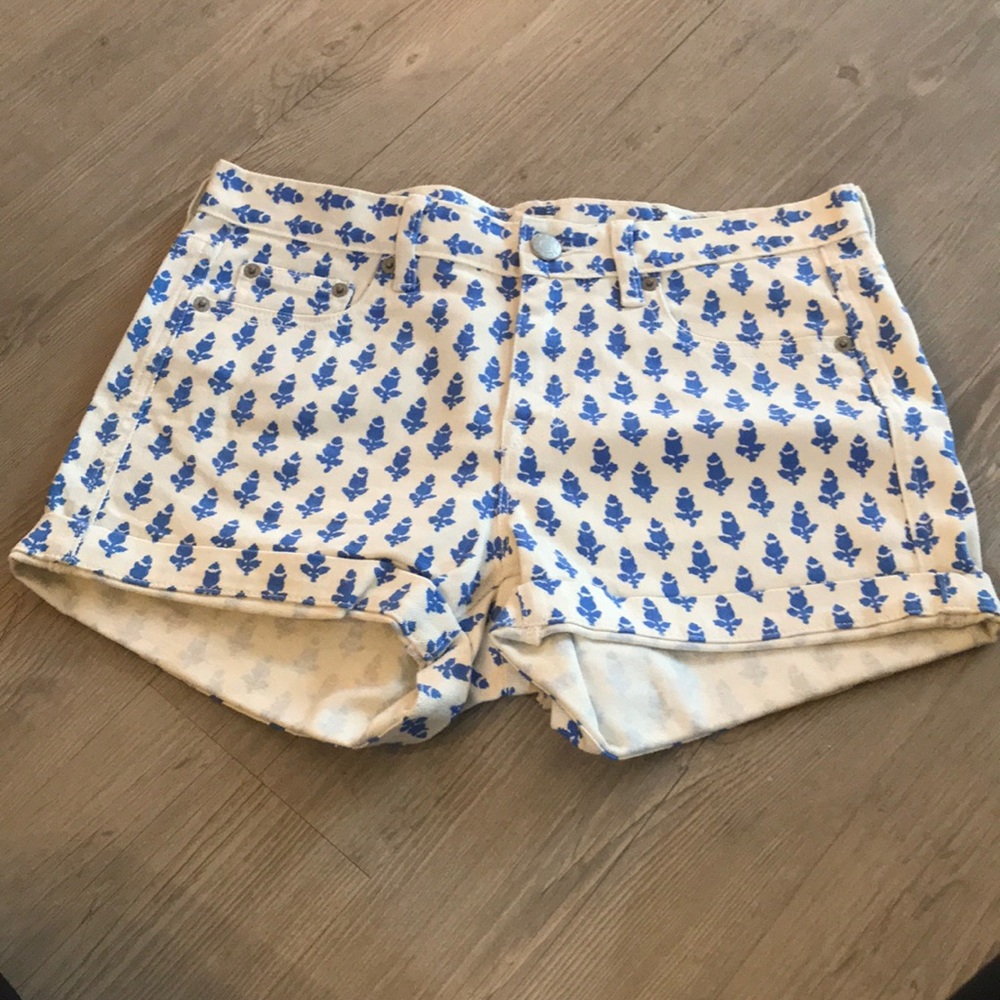 JCrew Factory NWOT patterned denim shorts size 2
